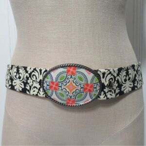 Loopty Loo Floral Paisley Hipster Fabric Belt